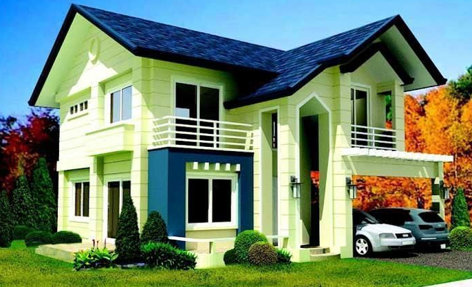 Download Rumah Minimalis Biru Background | Desain Rumah Mimimalis Modern